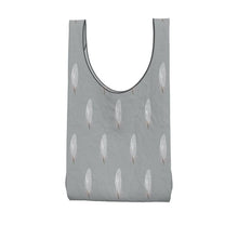 Load image into Gallery viewer, White Feathers Fold Up Shopper