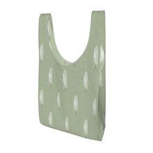 Load image into Gallery viewer, White Feathers Fold Up Shopper