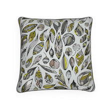 Load image into Gallery viewer, Silver Wood Leaves Luxury Cushion