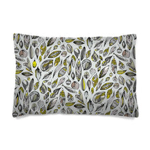 Load image into Gallery viewer, Silver Wood Leaves Pillow Case
