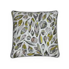 Load image into Gallery viewer, Silver Wood Leaves Luxury Cushion
